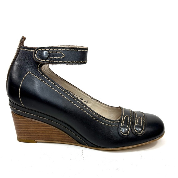 Fly Girl Shoes - Fly Girl Leather Ankle Wrap Wedges | 40